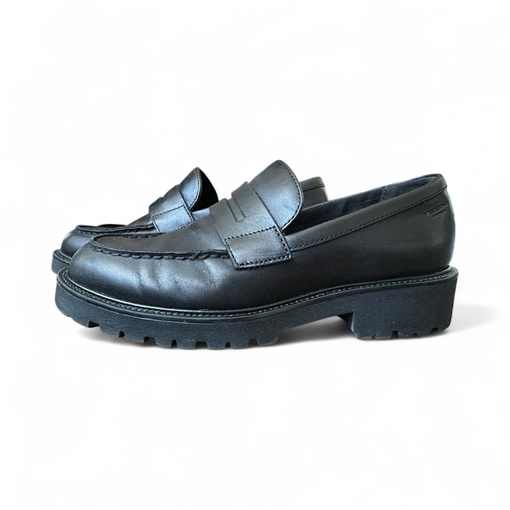 Black Vagabond Kenova Leather Loafers Size 37 in excellent condition